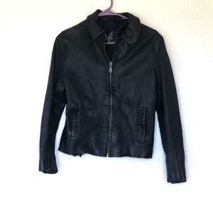 Black leather jacket